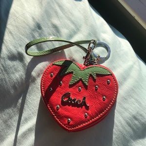 Coach strawberry coin purse